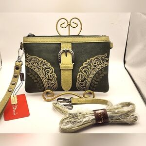 Montana West Cut-Out/Buckle Collection Wristlet Crossbody MW1177-181GN